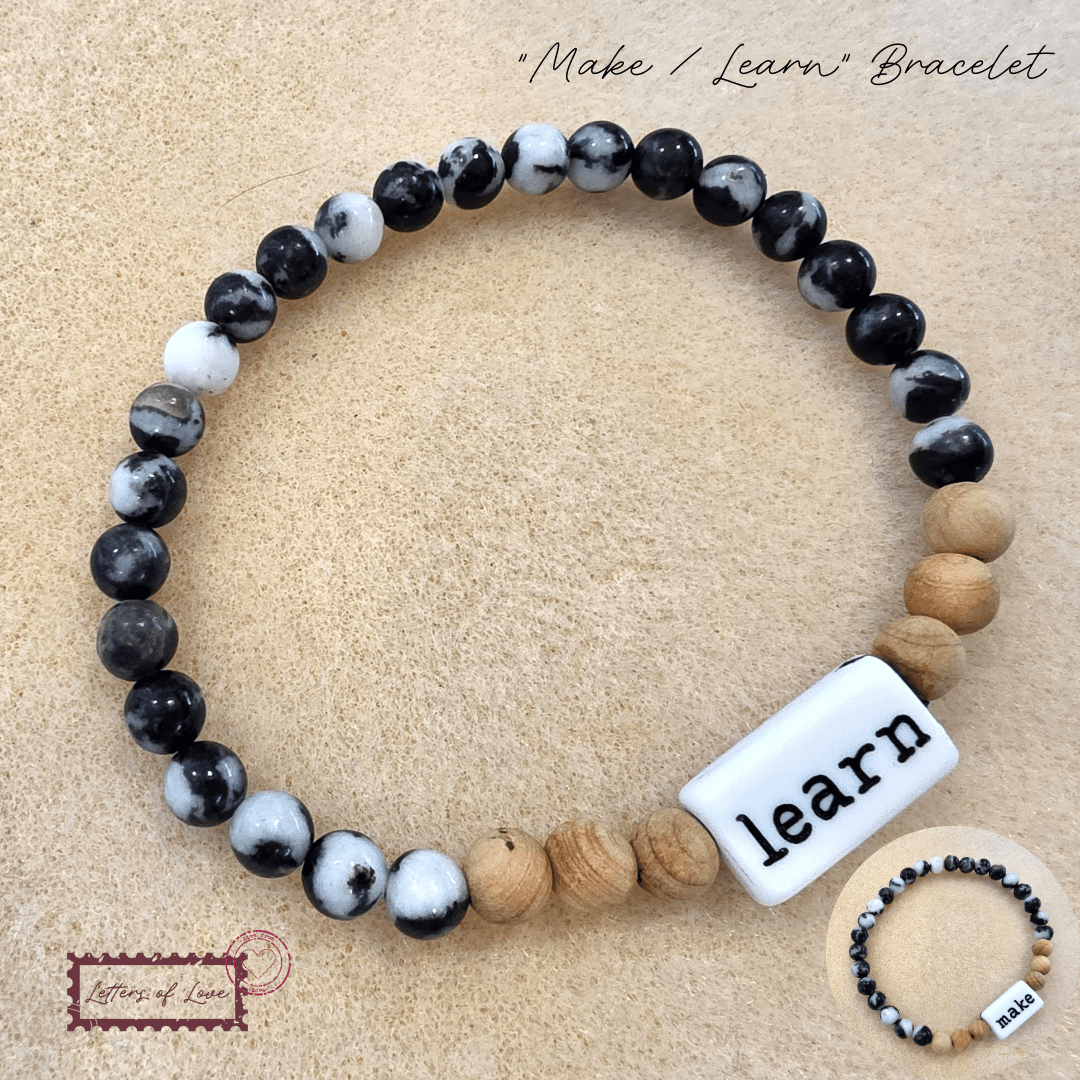 Front of “Make / Learn” Bracelet